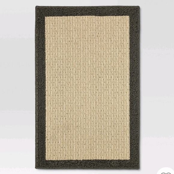 Threshold Rockbridge Gray Border Accent Rug Set of 2 45in x 30in and 20in x 30in - Picture 1 of 4